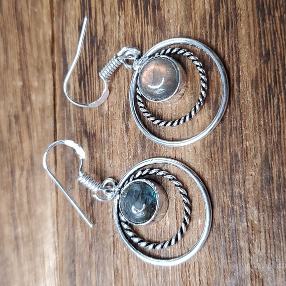 Sterling E710 a sirens call precious stone sterling earrings - Picture 1 of 3